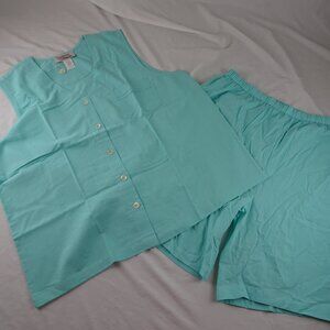 Anthony Richards Turquoise Sleeveless Pajama Set